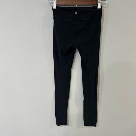 Athleta Girl High Rise Powervita Chit Chat Tight Black Leggings Youth Size 8/10 - Picture 4 of 5